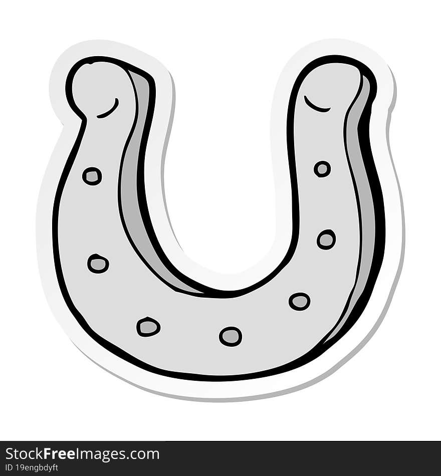 Sticker Of A Cartoon Horseshoe