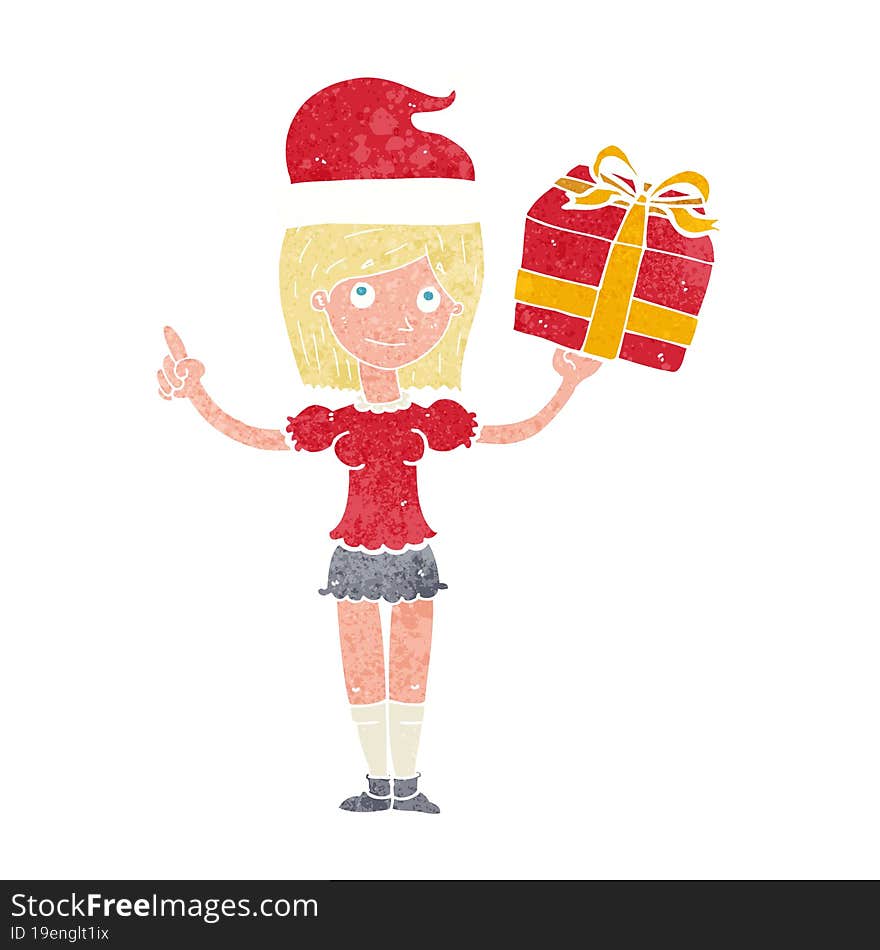 Cartoon Woman With Gifts