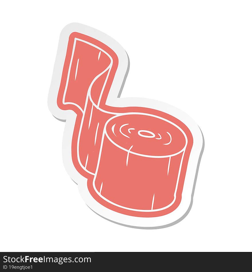 cartoon sticker of a toilet roll