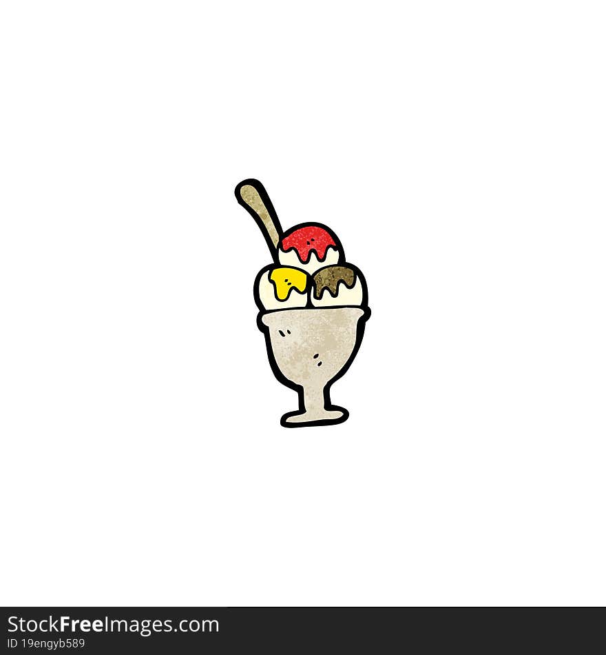 cartoon ice cream sundae