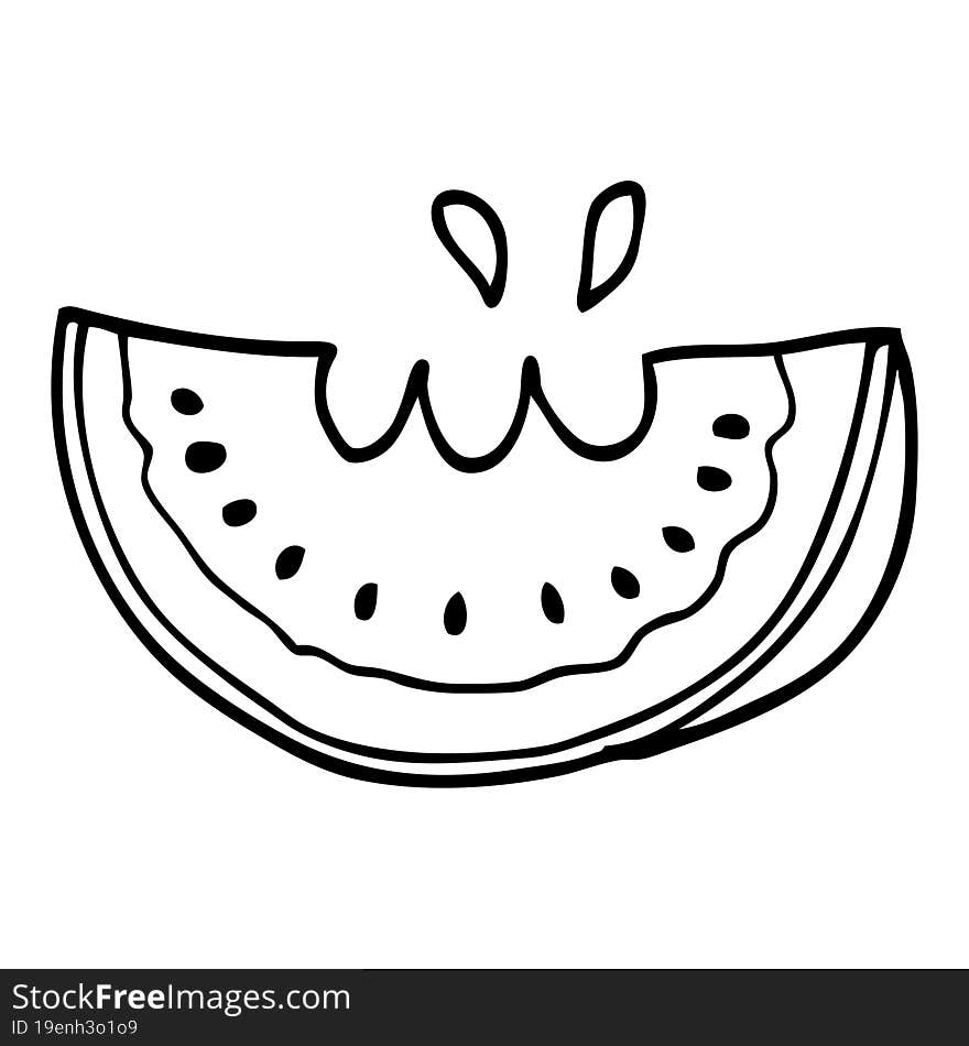 line drawing cartoon watermelon