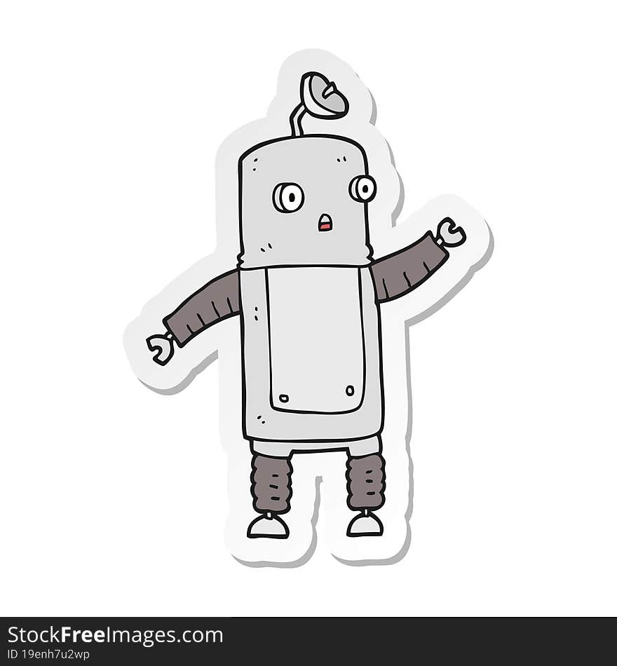 sticker of a cartoon robot