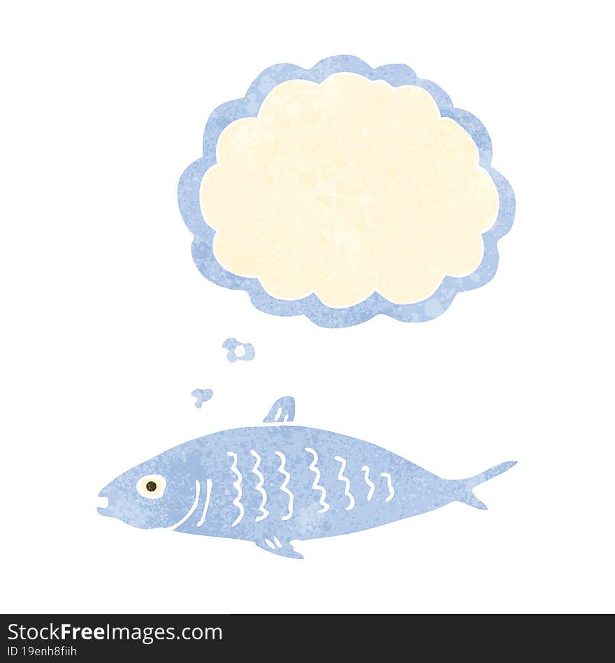 cartoon fish with thought bubble