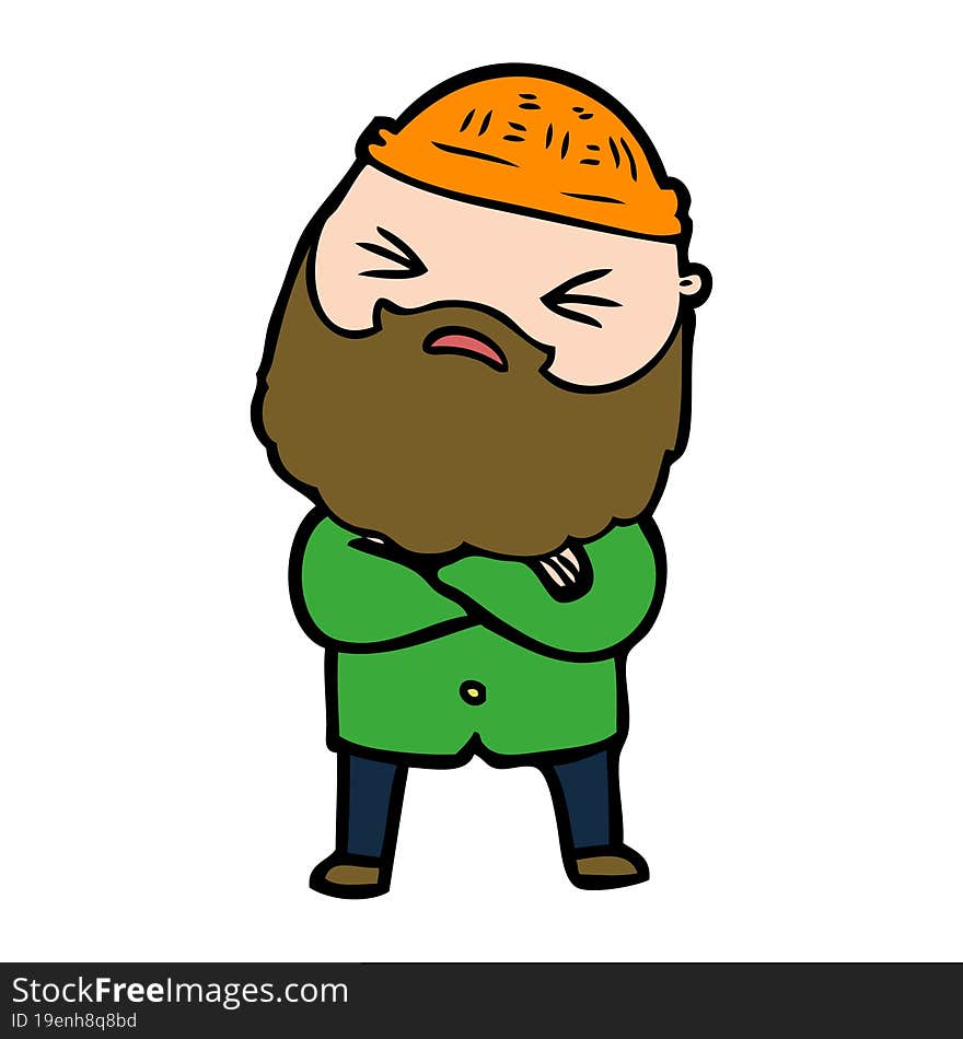 cartoon man with beard. cartoon man with beard