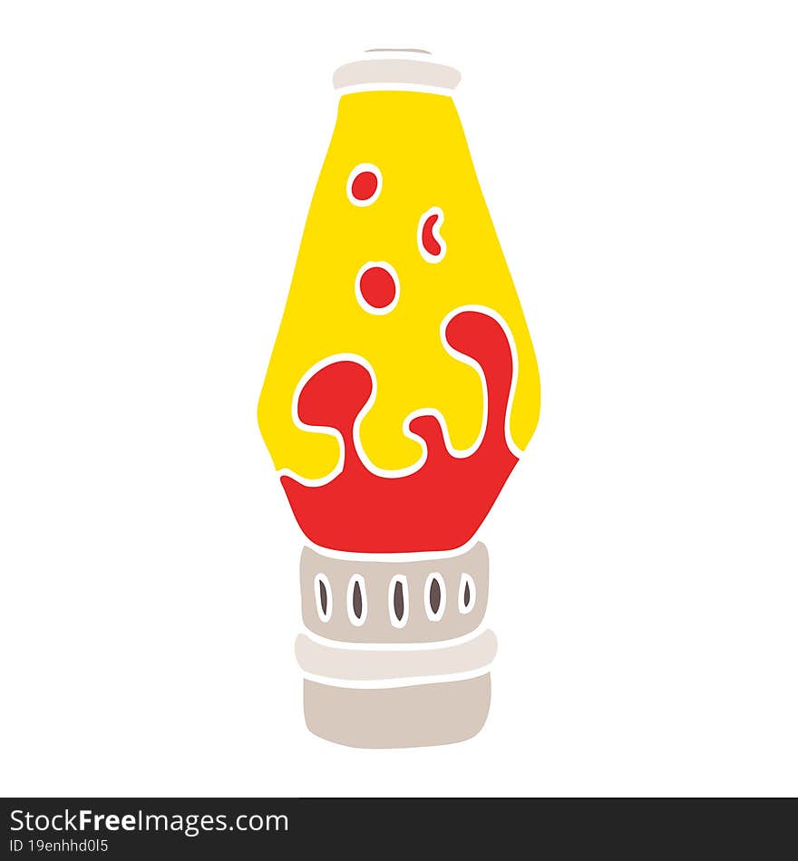 flat color illustration cartoon lava lamp