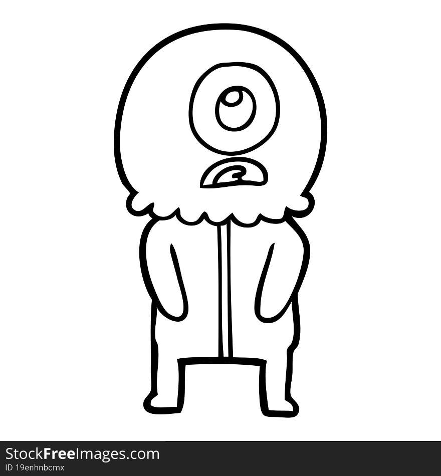 cartoon cyclops alien spaceman. cartoon cyclops alien spaceman