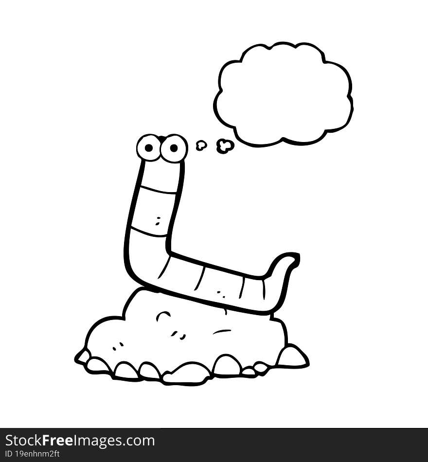 thought bubble cartoon worm