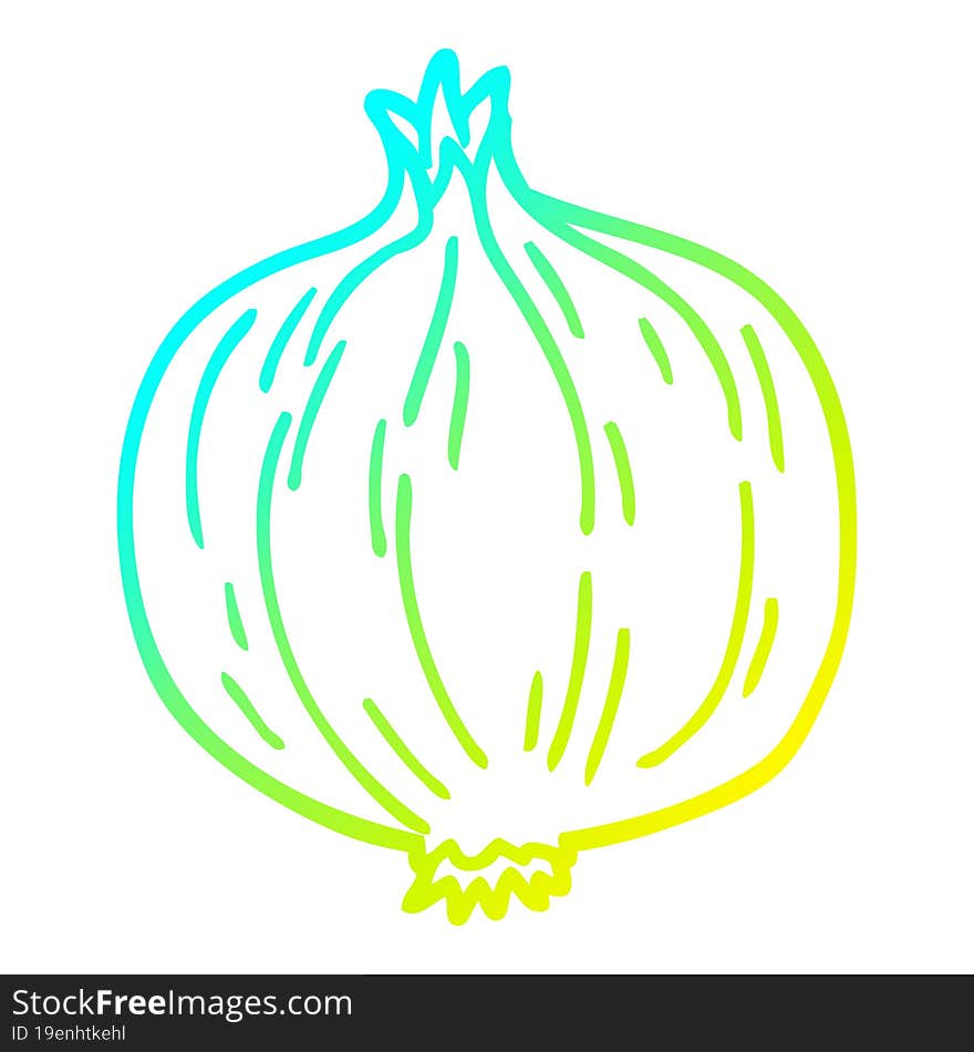 cold gradient line drawing cartoon onion