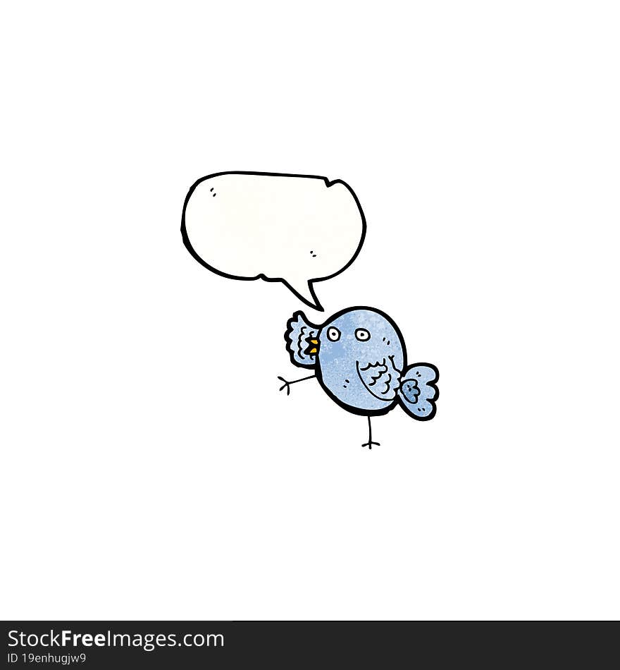 funny blue bird cartoon