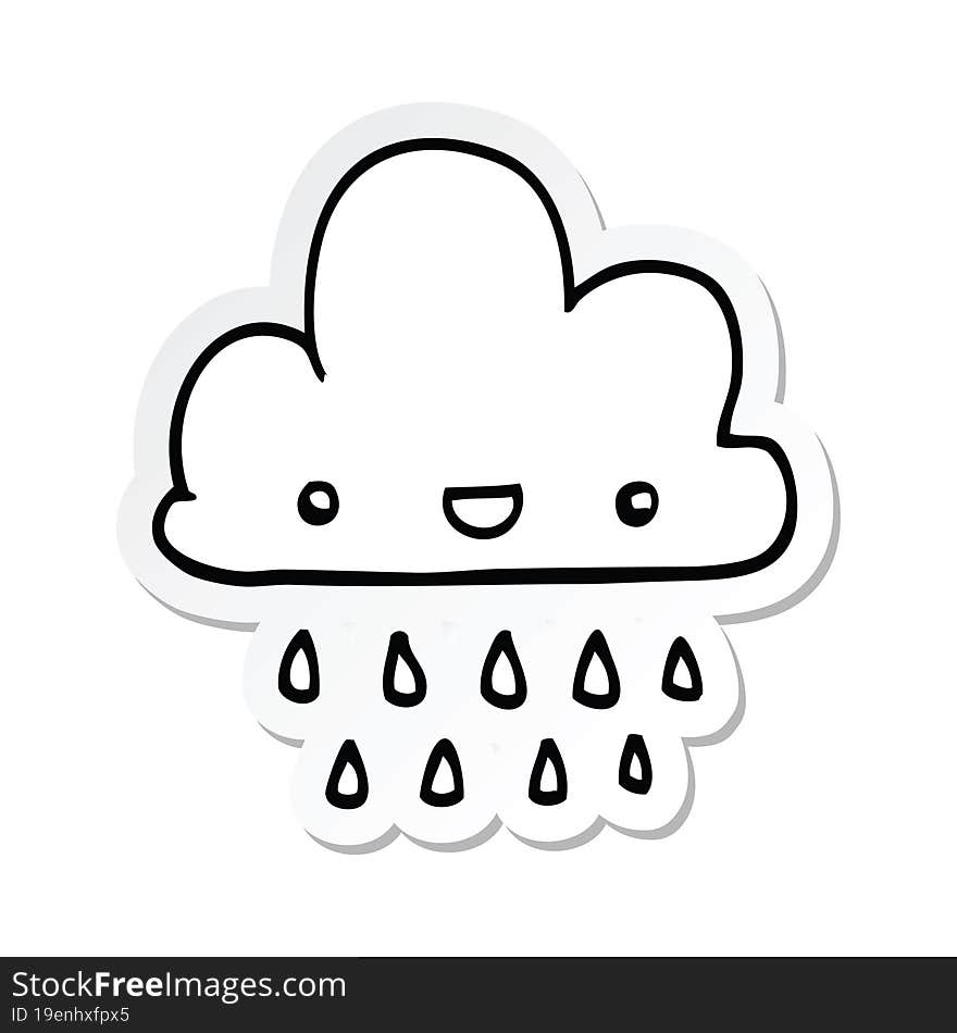 sticker of a cartoon storm cloud