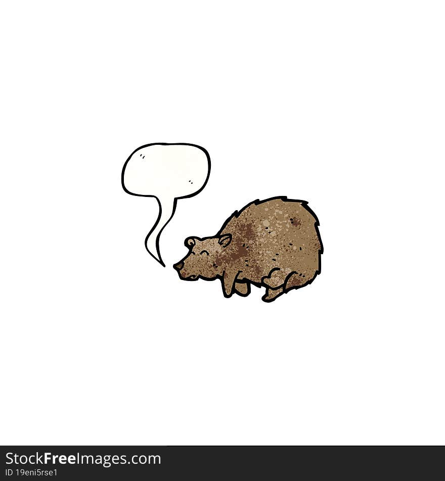 cartoon bear with speech bubble