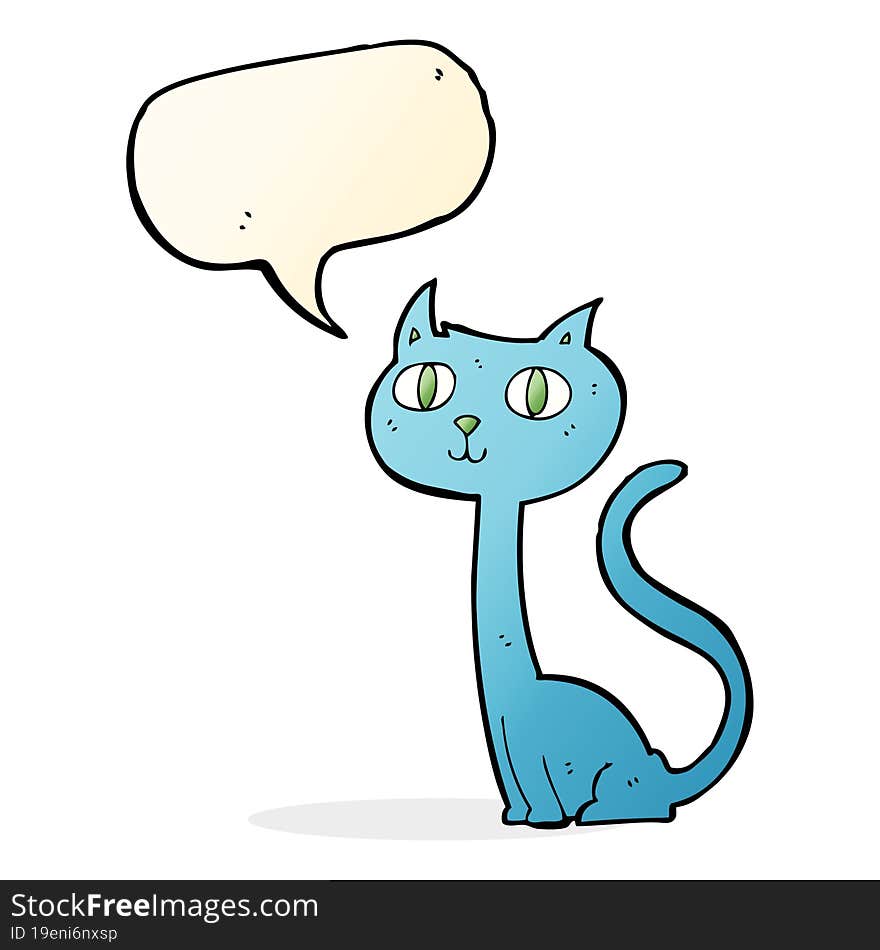 cartoon cat with speech bubble