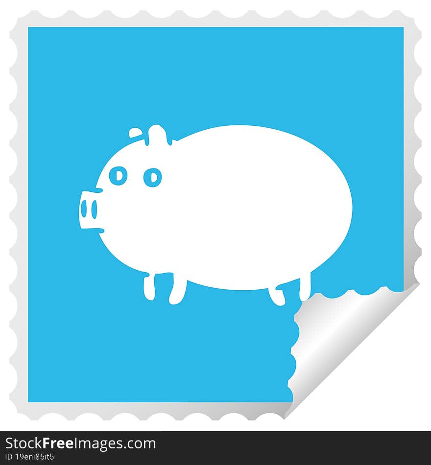 Square Peeling Sticker Cartoon Fat Pig