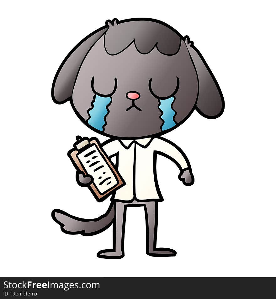 cute cartoon dog crying. cute cartoon dog crying