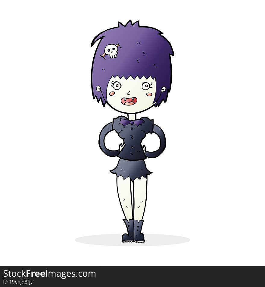 Cartoon Happy Vampire Girl