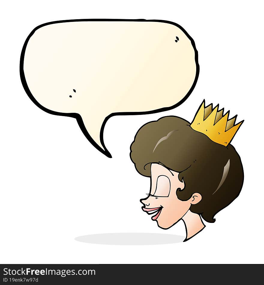 Cartoon Princess With Speech Bubble