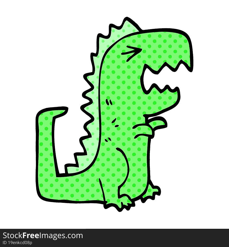 cartoon doodle roaring t rex