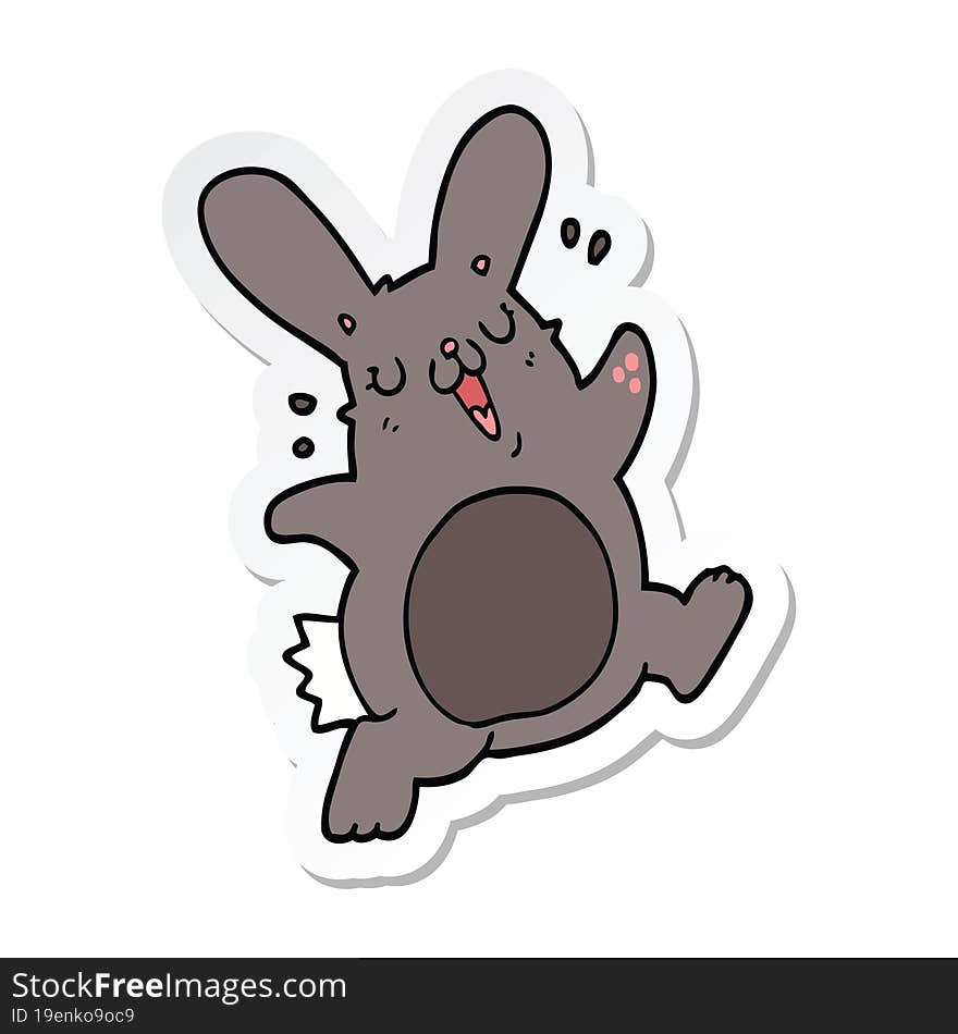 sticker of a cartoon rabbit