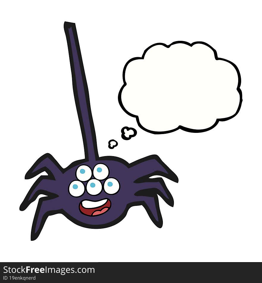 thought bubble cartoon halloween spider