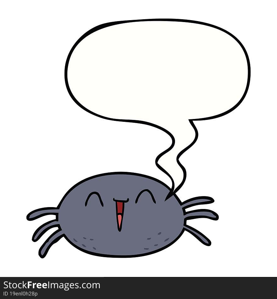 cartoon halloween spider and speech bubble