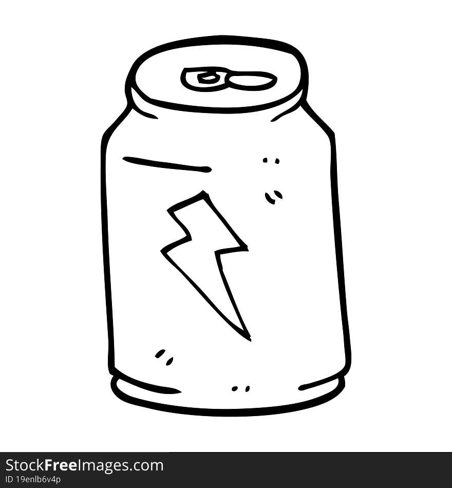 line drawing cartoon energy drink