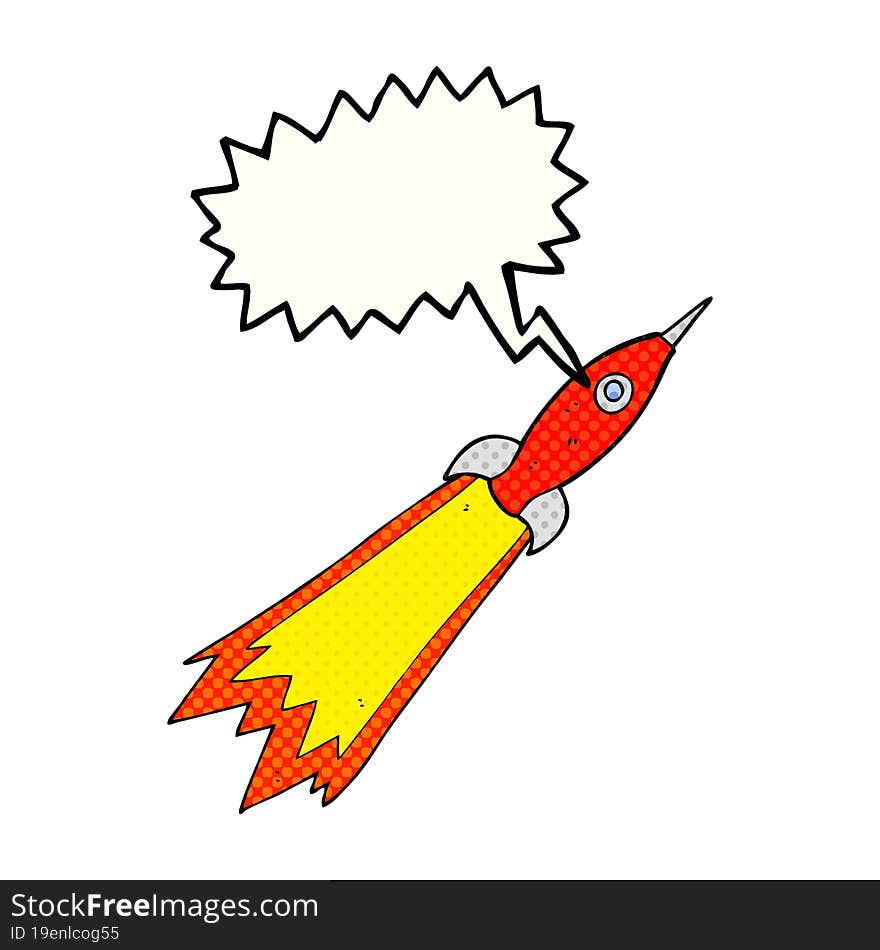 comic book speech bubble cartoon rocket