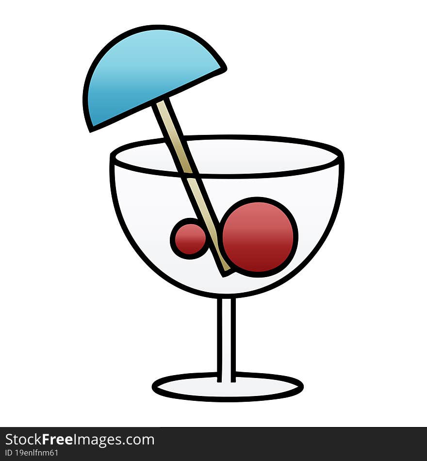 gradient shaded cartoon fancy cocktail