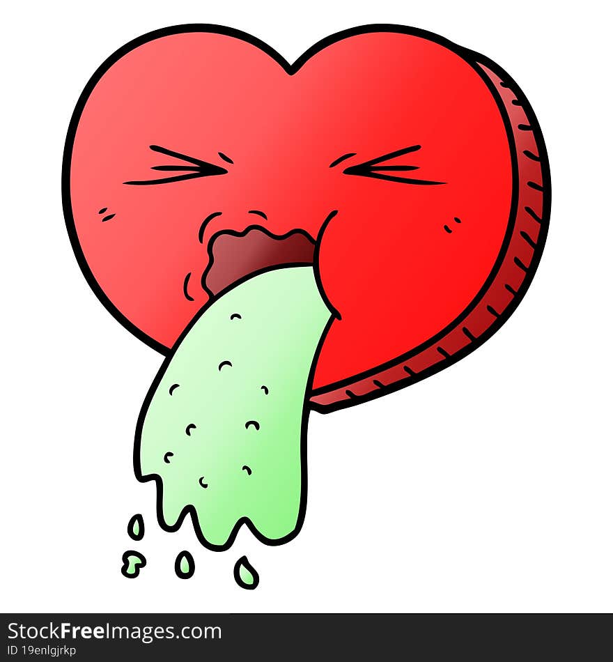 cartoon love sick heart. cartoon love sick heart