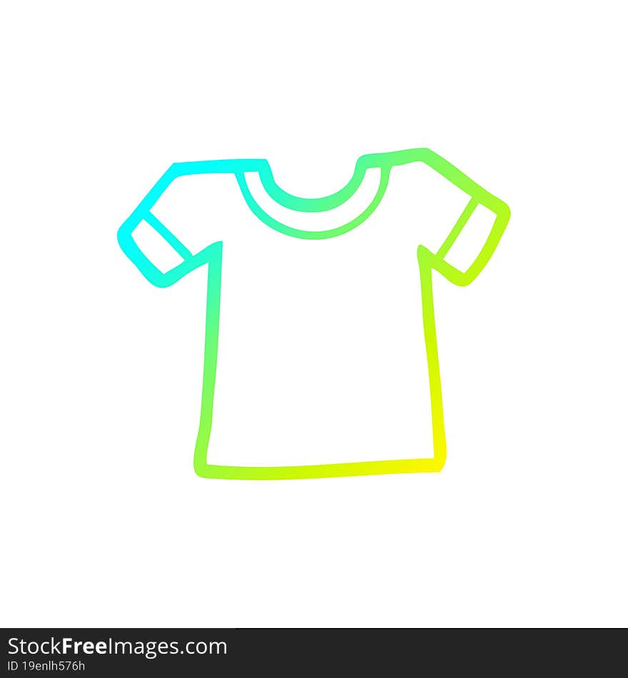 cold gradient line drawing of a cartoon tee shirt