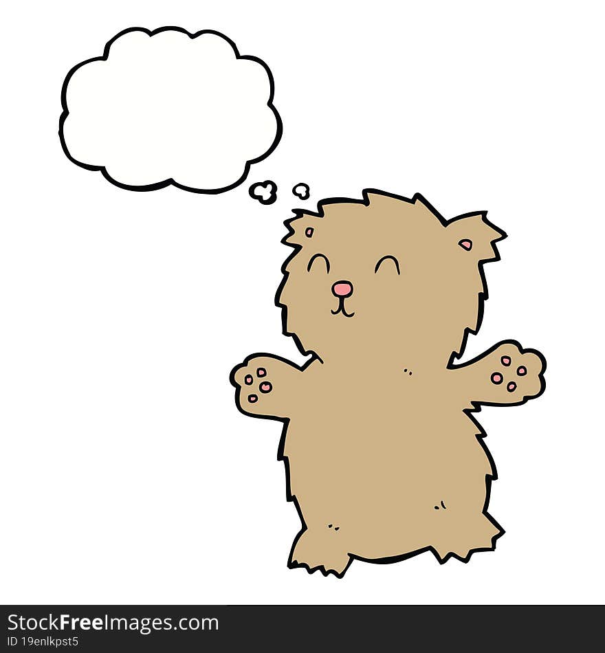 cartoon teddy bear with thought bubble