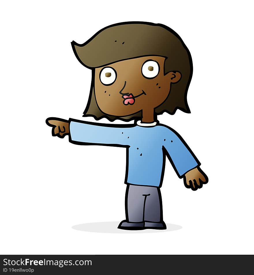 cartoon pointing person