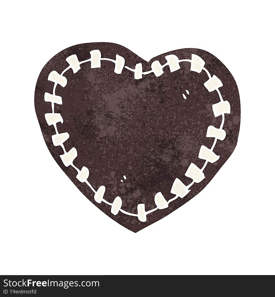 cartoon stitched heart