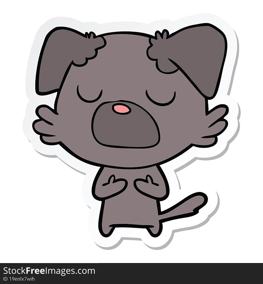 sticker of a cartoon dog