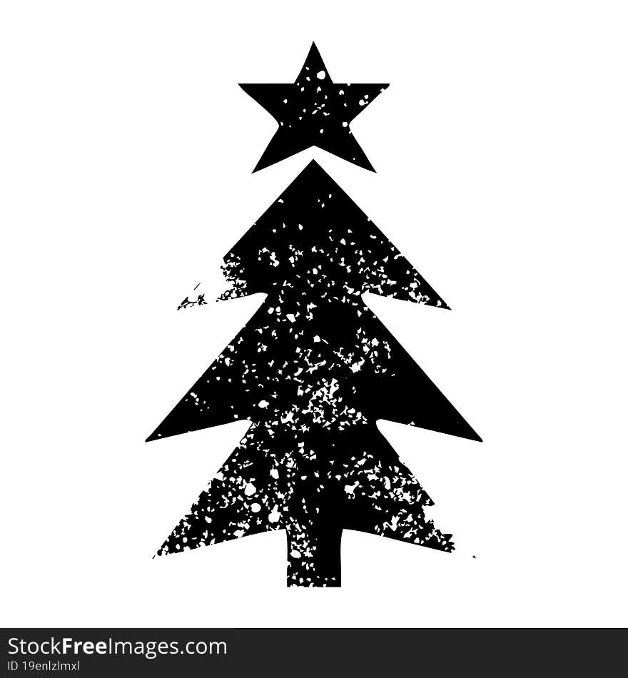 Distressed Symbol Christmas Tree