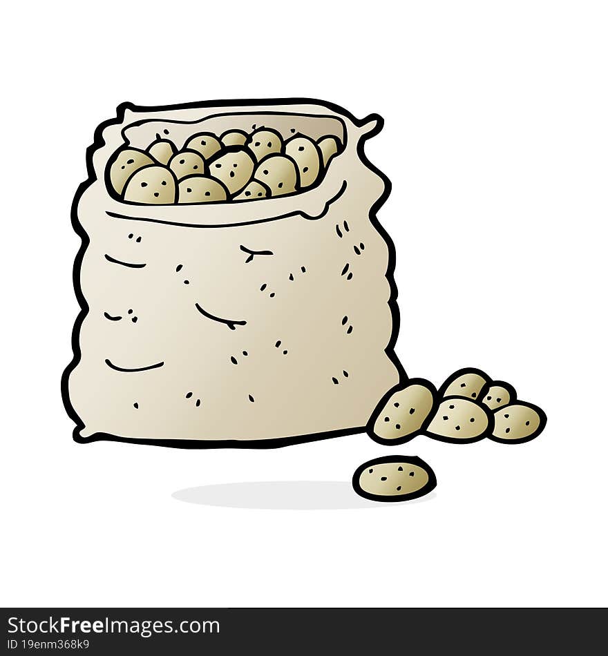 Cartoon Sack Of Potatoes