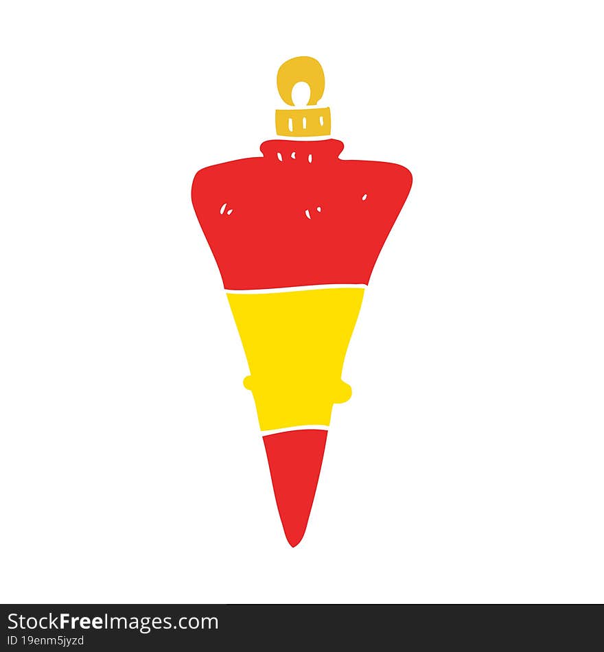 Flat Color Illustration Of A Cartoon Christmas Decoration