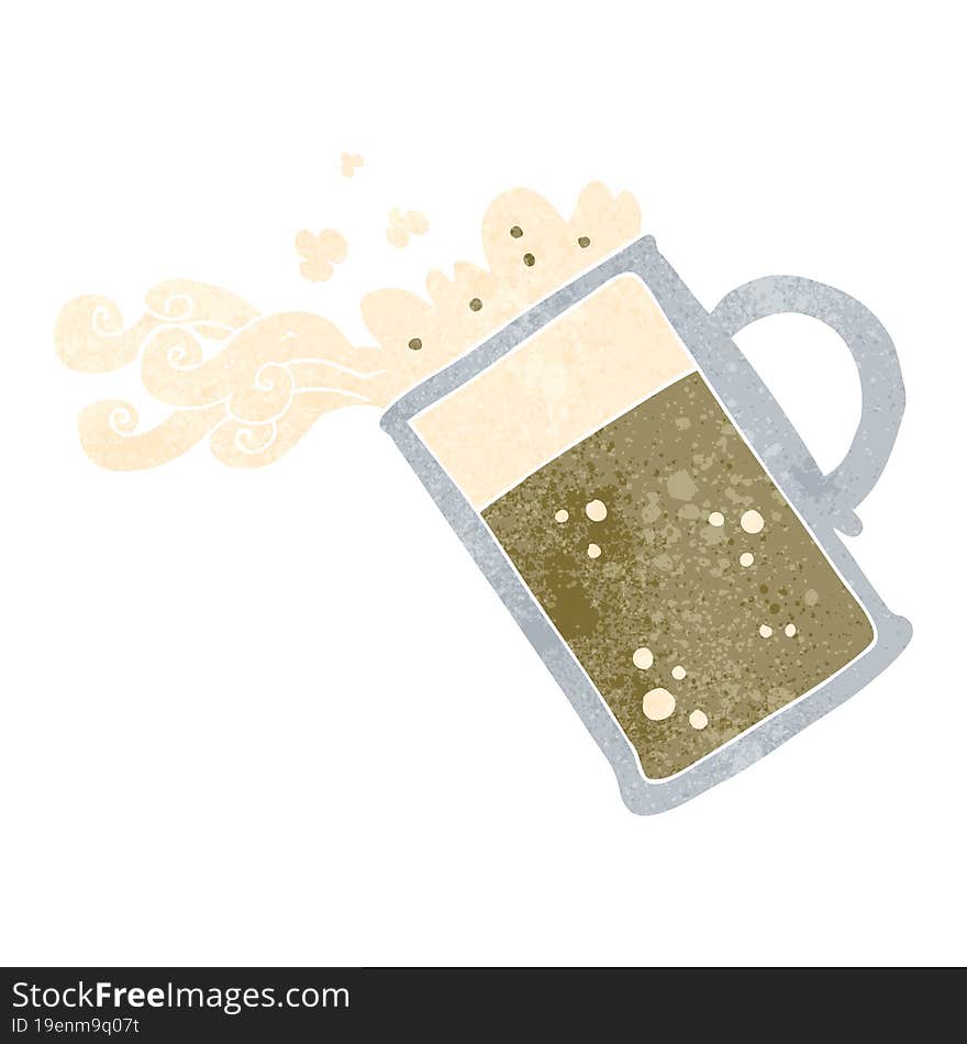 retro cartoon pouring beer