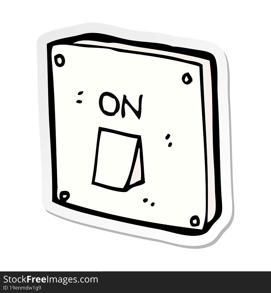 sticker of a cartoon light switch