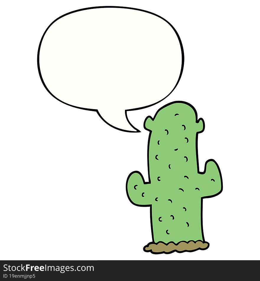 cartoon cactus with speech bubble. cartoon cactus with speech bubble