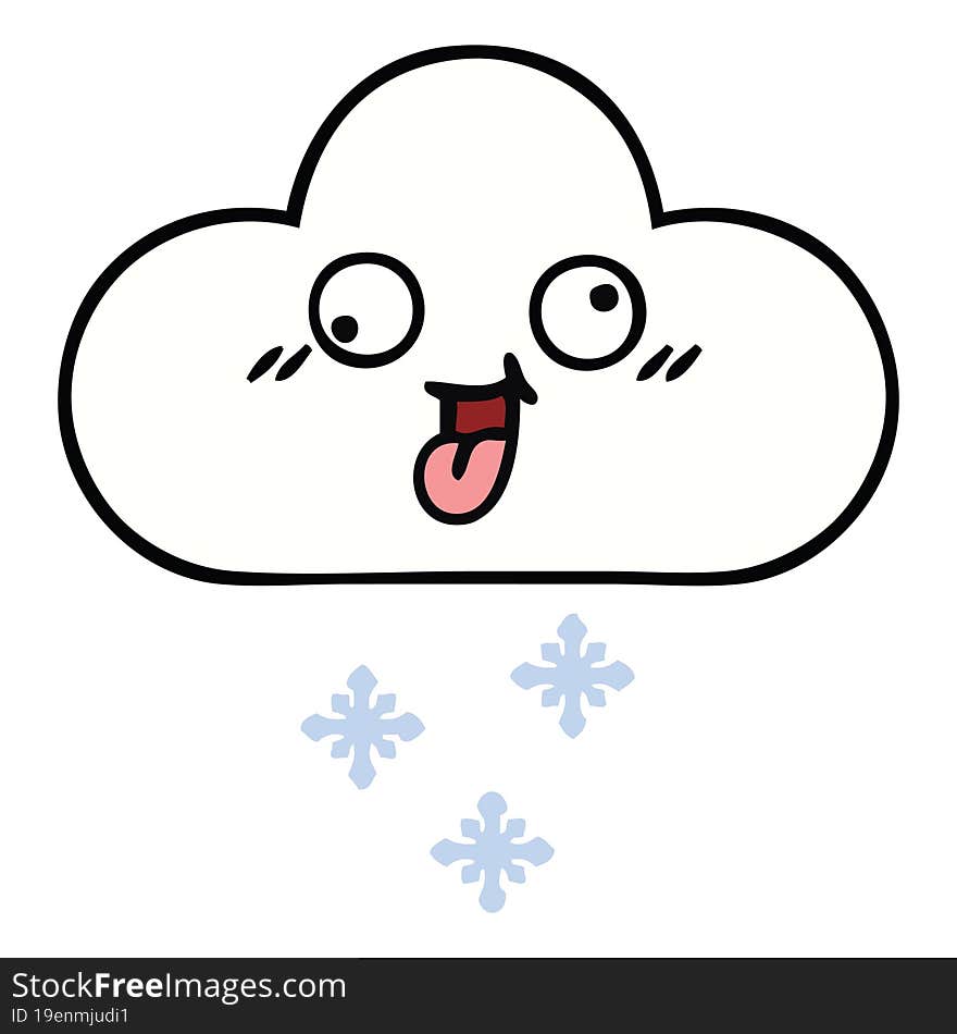 cute cartoon of a snow cloud. cute cartoon of a snow cloud