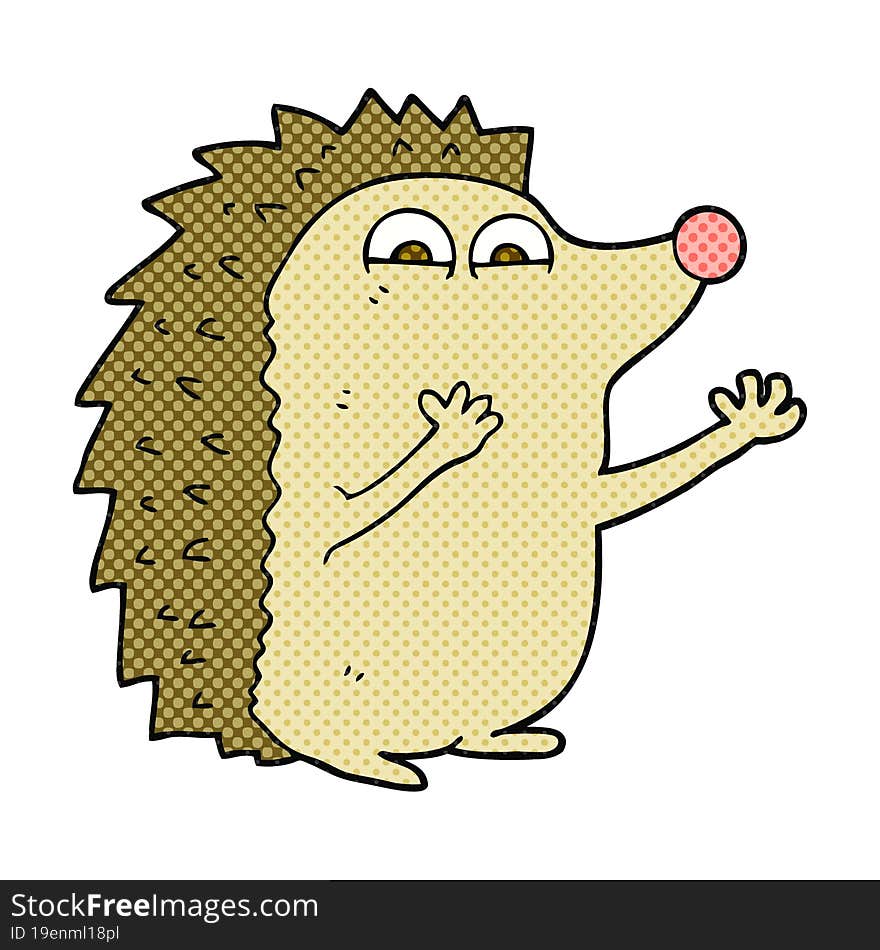 freehand drawn cartoon cute hedgehog