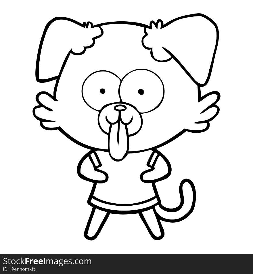 cartoon dog with tongue sticking out. cartoon dog with tongue sticking out