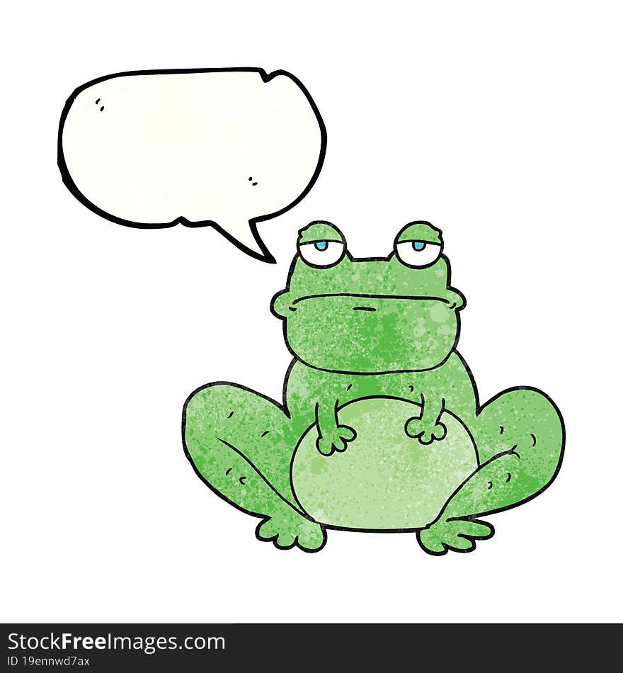 Speech Bubble Textured Cartoon Frog