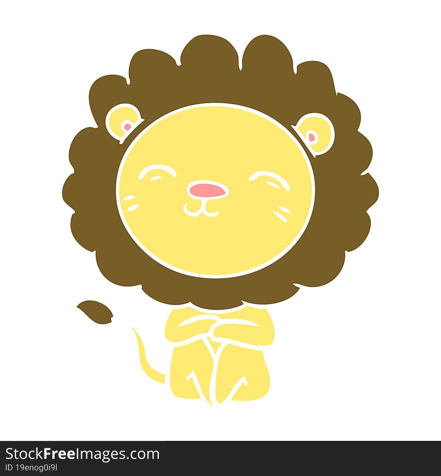 flat color style cartoon lion