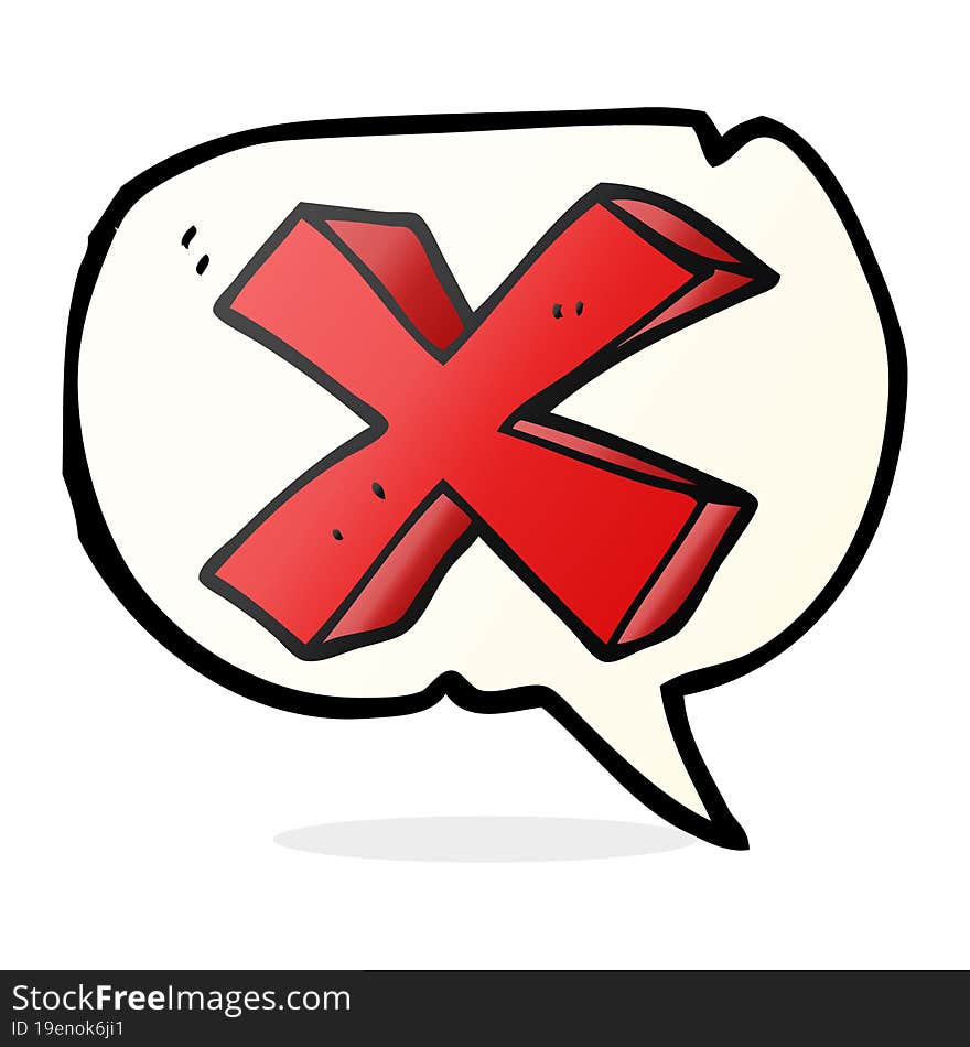 speech bubble cartoon negative x symbol