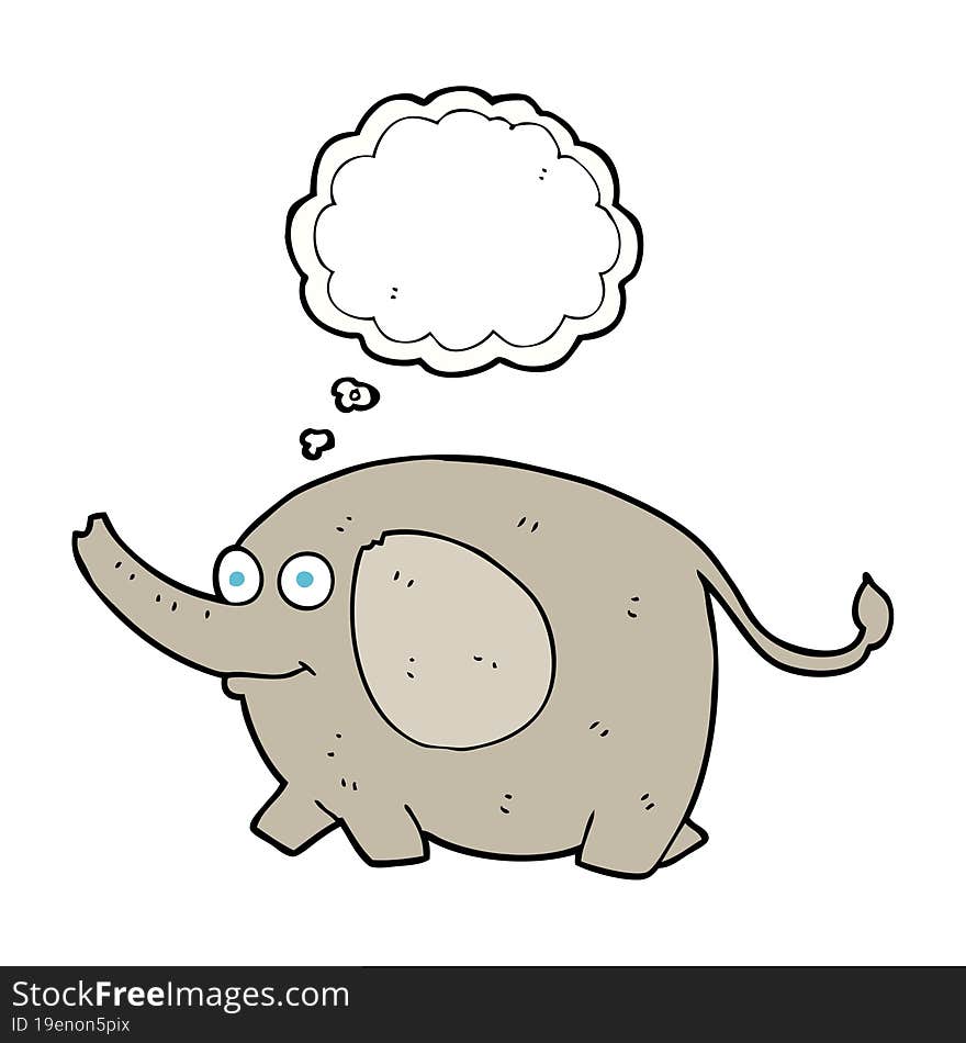 freehand drawn thought bubble cartoon elephant