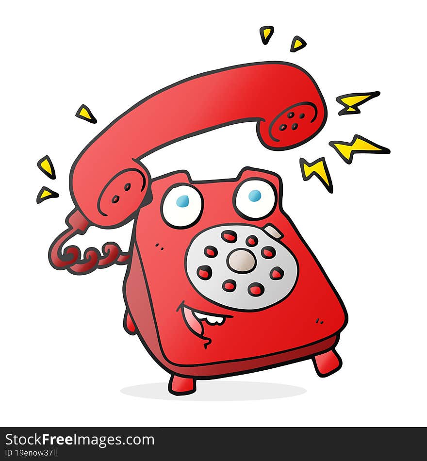 cartoon ringing telephone