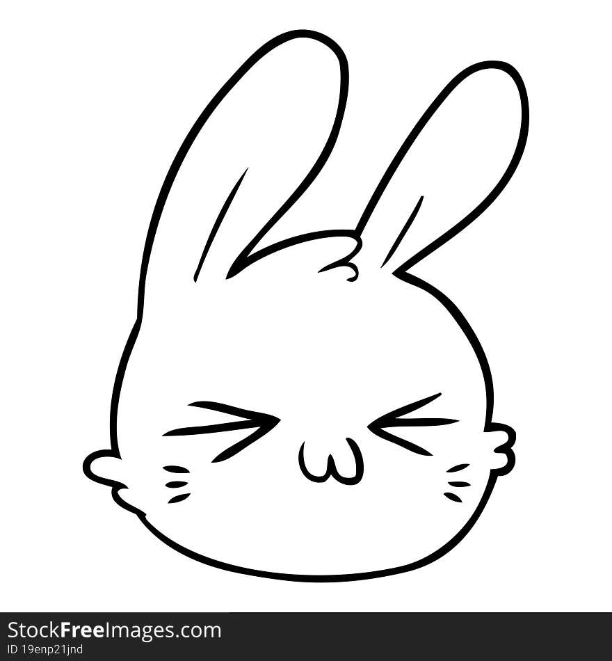 cartoon rabbit face. cartoon rabbit face