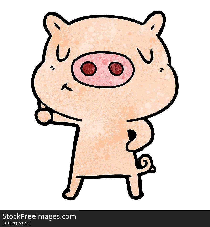 cartoon content pig. cartoon content pig