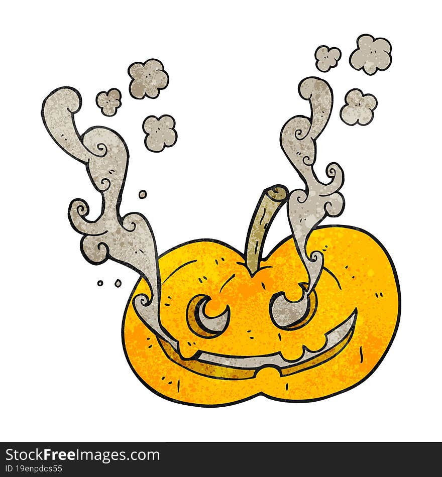 freehand drawn texture cartoon halloween pumpkin